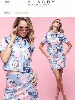 LAUNDRY BY SHELLI SEGAL SHORT SLEEVE FAUX LEATHER PINK FLORAL JACKET  M NWT